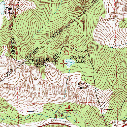 Topographic Map of Skyline Lake, WA