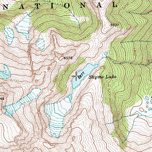 Topographic Map of Skymo Lake, WA