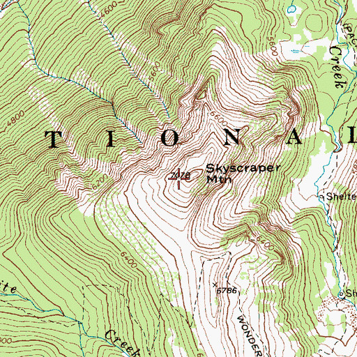 Topographic Map of Skyscraper Mountain, WA