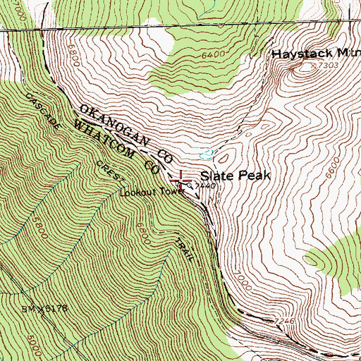 Topographic Map of Slate Peak, WA