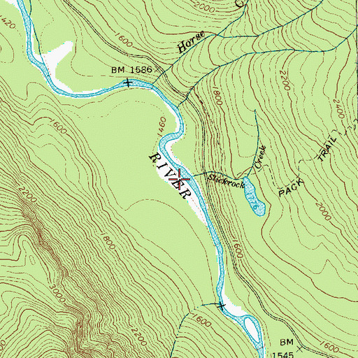 Topographic Map of Slickrock Creek, WA