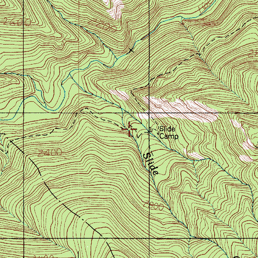 Topographic Map of Slide Camp, WA