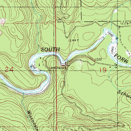 Topographic Map of Slide Camp, WA