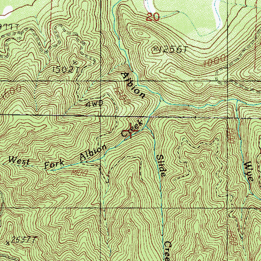 Topographic Map of Slide Creek, WA
