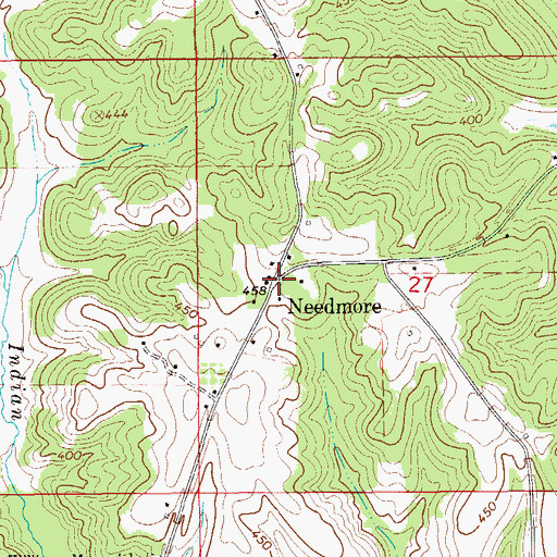 Topographic Map of Needmore, AL