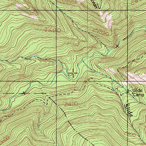 Topographic Map of Slide Creek, WA