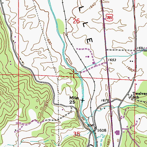Topographic Map of Slide Creek, WA