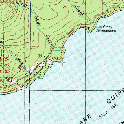 Topographic Map of Slide Creek, WA