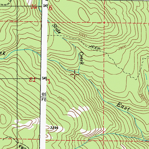 Topographic Map of Slide Creek, WA