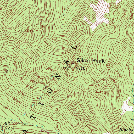 Topographic Map of Slide Peak, WA