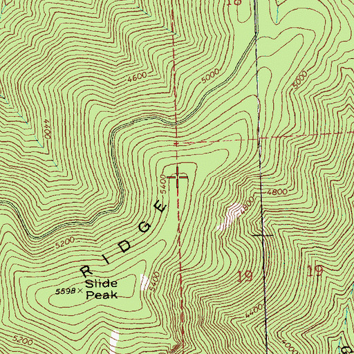 Topographic Map of Slide Ridge, WA
