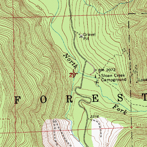 Topographic Map of Sloan Creek, WA