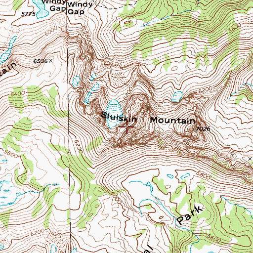 Topographic Map of Sluiskin Mountain, WA