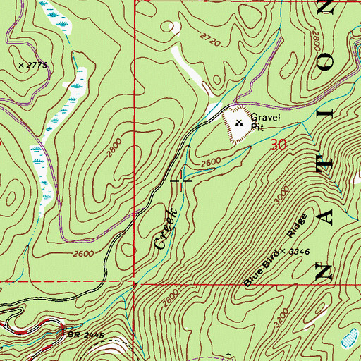Topographic Map of Slumber Creek, WA