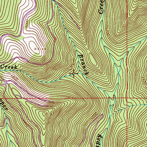 Topographic Map of Smart Creek, WA