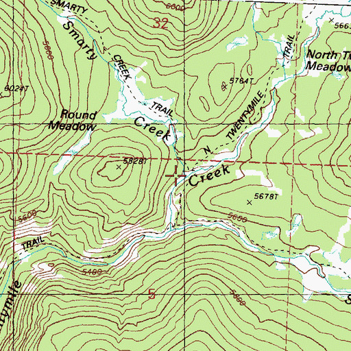 Topographic Map of Smarty Creek, WA