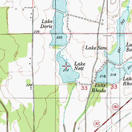 Topographic Map of Lake Nett, AL