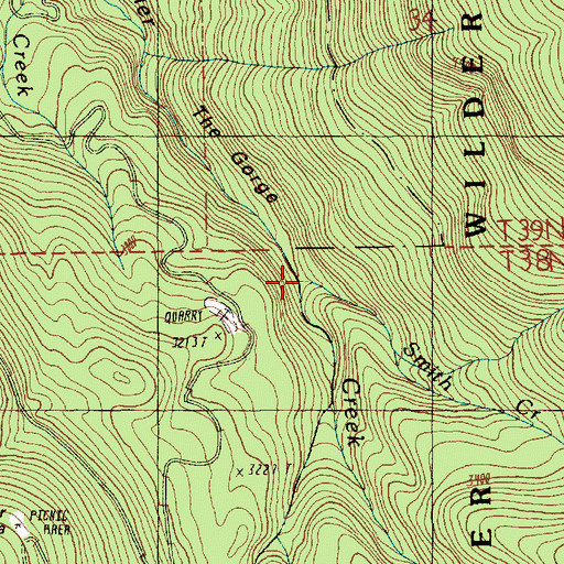 Topographic Map of Smith Creek, WA