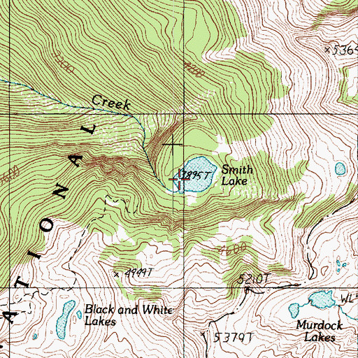 Topographic Map of Smith Lake, WA