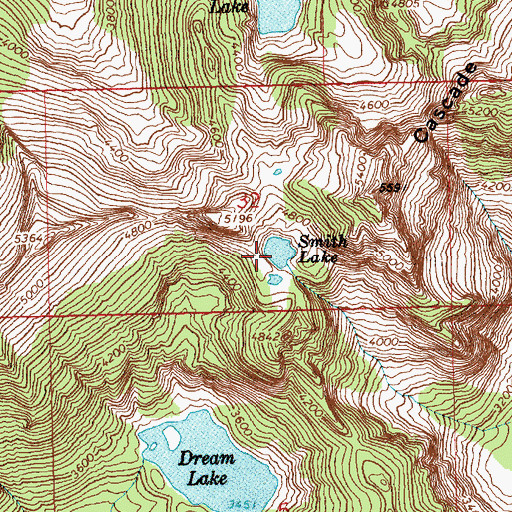Topographic Map of Smith Lake, WA