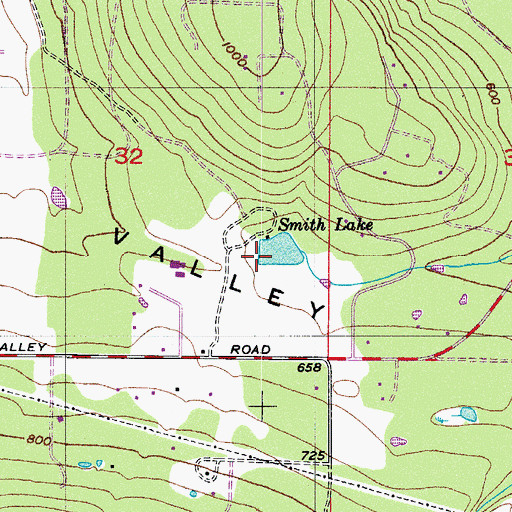 Topographic Map of Smith Lake, WA