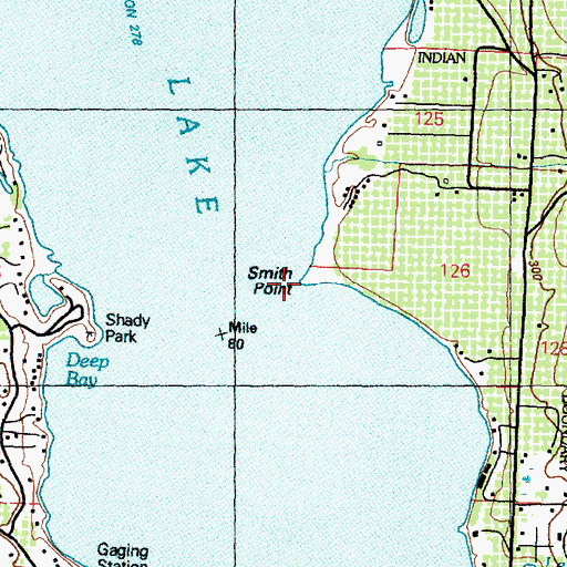 Topographic Map of Smith Point, WA