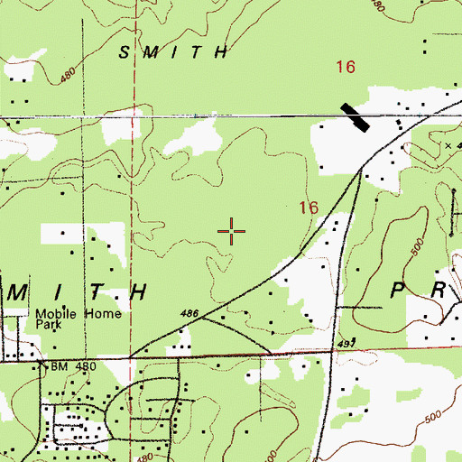 Topographic Map of Smith Prairie, WA