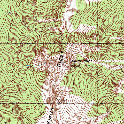 Topographic Map of Smith Ridge, WA