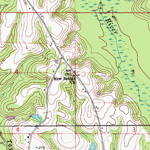Topographic Map of New Bethel Church, AL