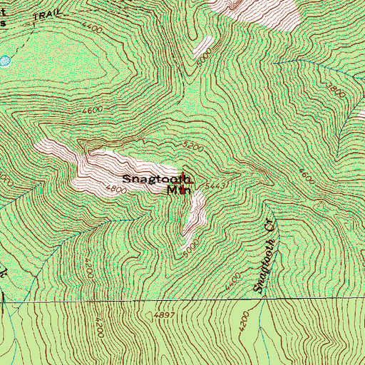 Topographic Map of Snagtooth Mountain, WA