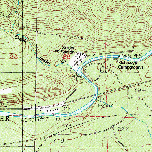 Topographic Map of Snider Creek, WA