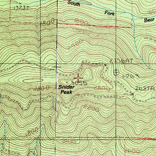 Topographic Map of Snider Peak, WA