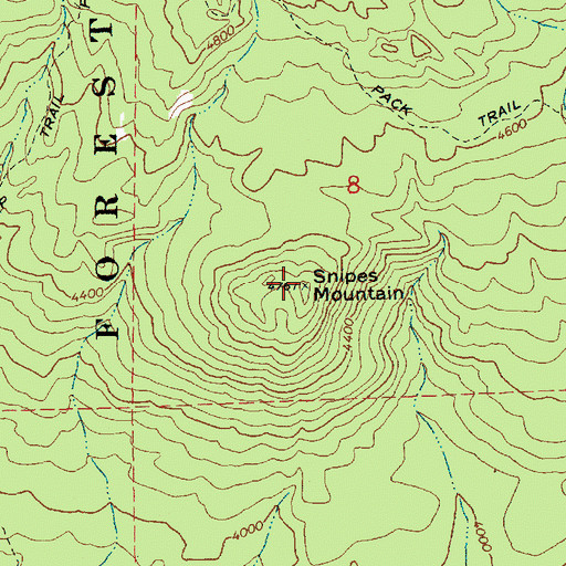 Topographic Map of Snipes Mountain, WA