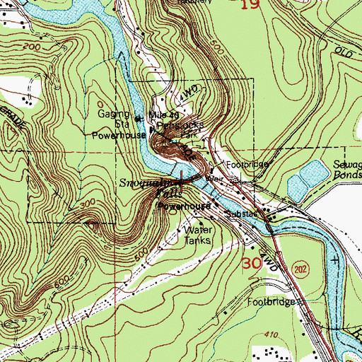 Topographic Map of Snoqualmie Falls, WA