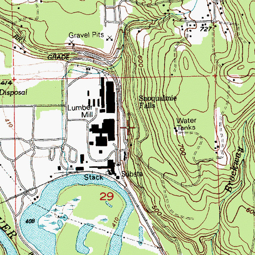 Topographic Map of Snoqualmie Falls, WA