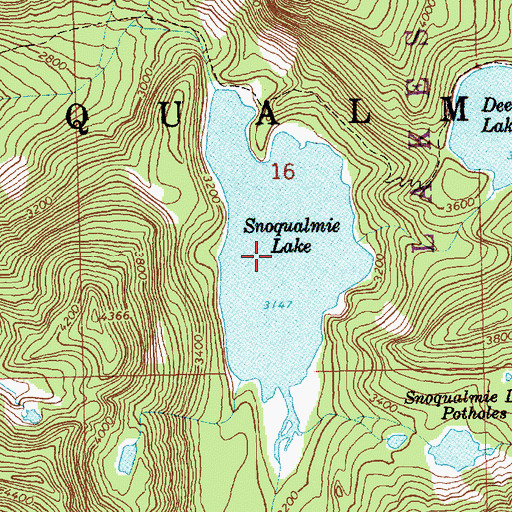 Topographic Map of Snoqualmie Lake, WA