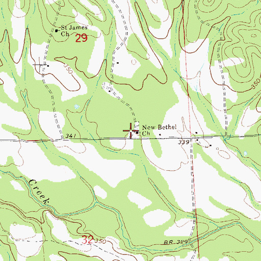 Topographic Map of New Bethel Church, AL