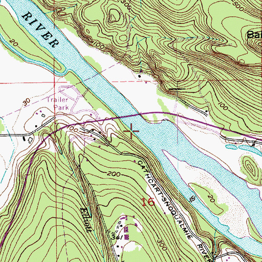 Topographic Map of Snoqualmie River, WA