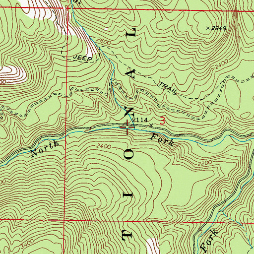 Topographic Map of Snow Cap Creek, WA