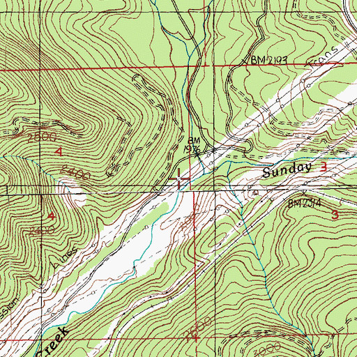 Topographic Map of Snow Creek, WA