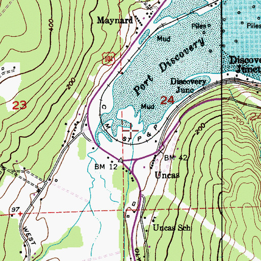 Topographic Map of Snow Creek, WA