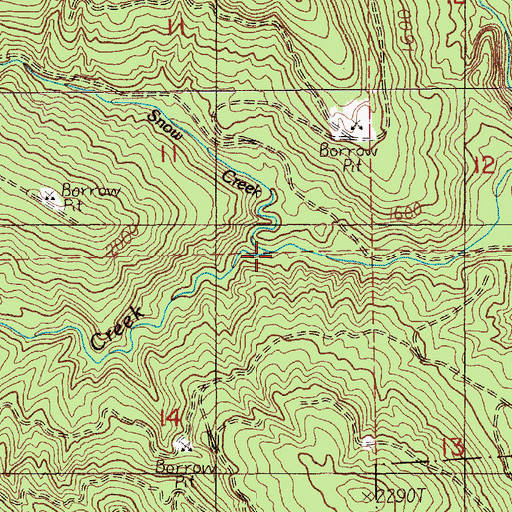 Topographic Map of Snow Creek, WA