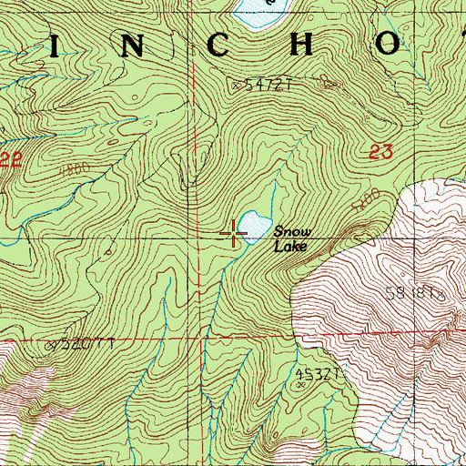 Topographic Map of Snow Lake, WA