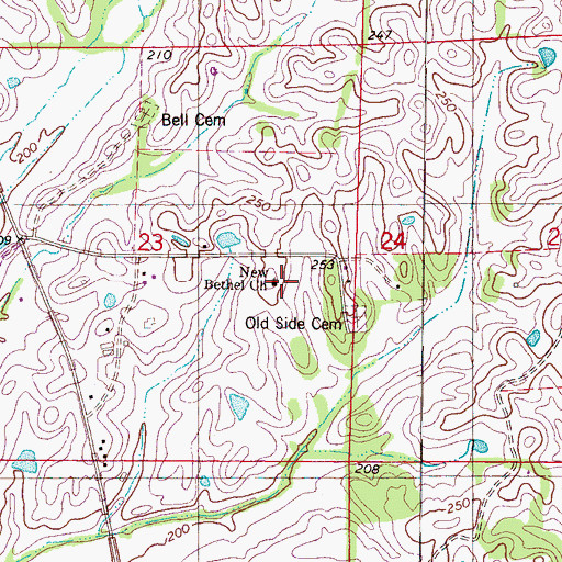 Topographic Map of New Bethel Church, AL