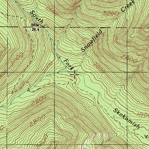 Topographic Map of Snowfield Creek, WA