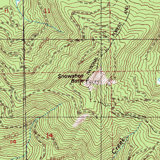 Topographic Map of Snowshoe Butte, WA