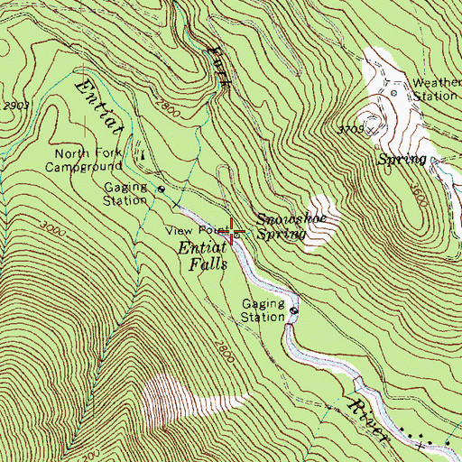 Topographic Map of Snowshoe Spring, WA