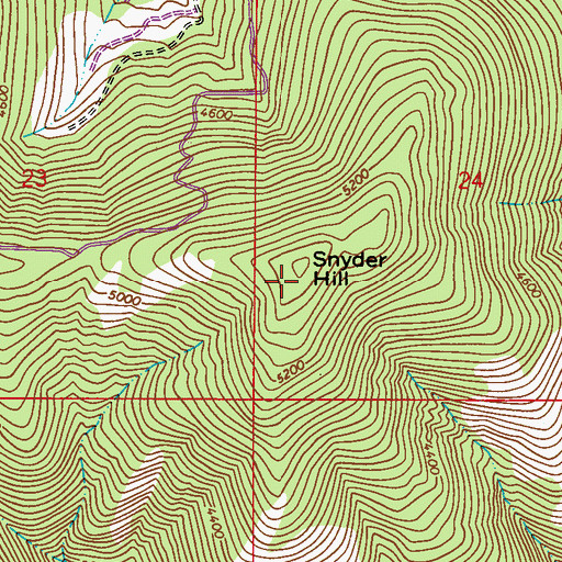 Topographic Map of Snyder Hill, WA