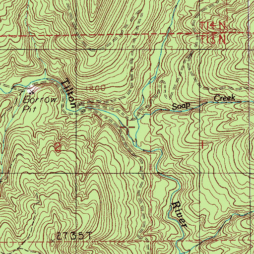 Topographic Map of Soap Creek, WA