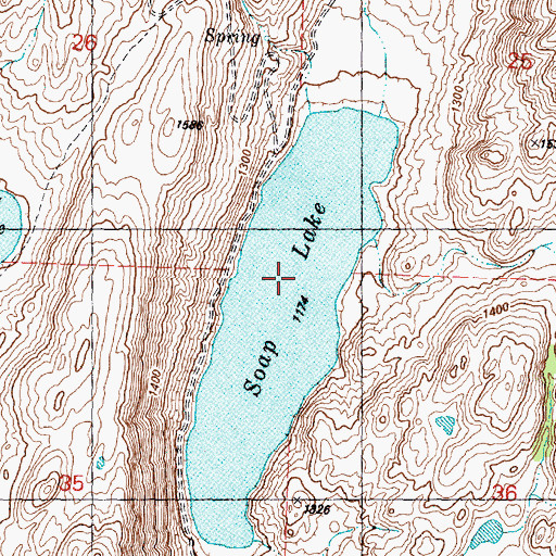 Topographic Map of Soap Lake, WA